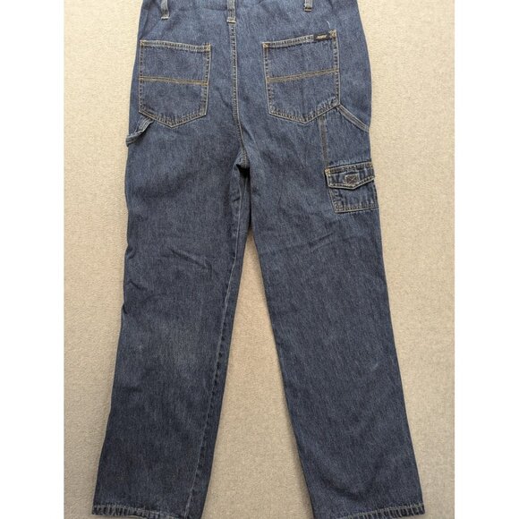 Vintage Squeeze Overalls Womens Medium Blue Denim Bib Carpenter Pockets Y2K - Picture 12 of 16